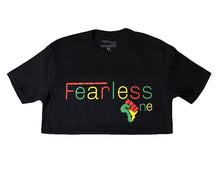 Load image into Gallery viewer, FEARLESS ONE LOGO AFRICAN POWER FIST T-SHIRTS

